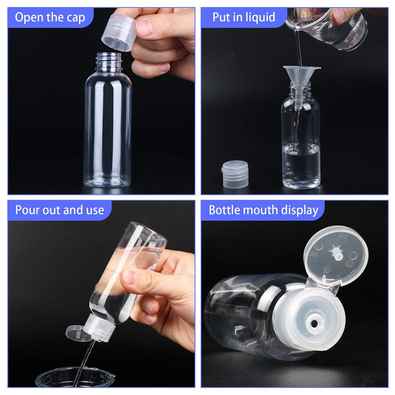 TRENDBOX 12 Pack Plastic Empty Bottles with Flip Cap for Shampoo, Lotions, Liquid Body Soap, Cream (2 oz / 60 ml) - Image 4